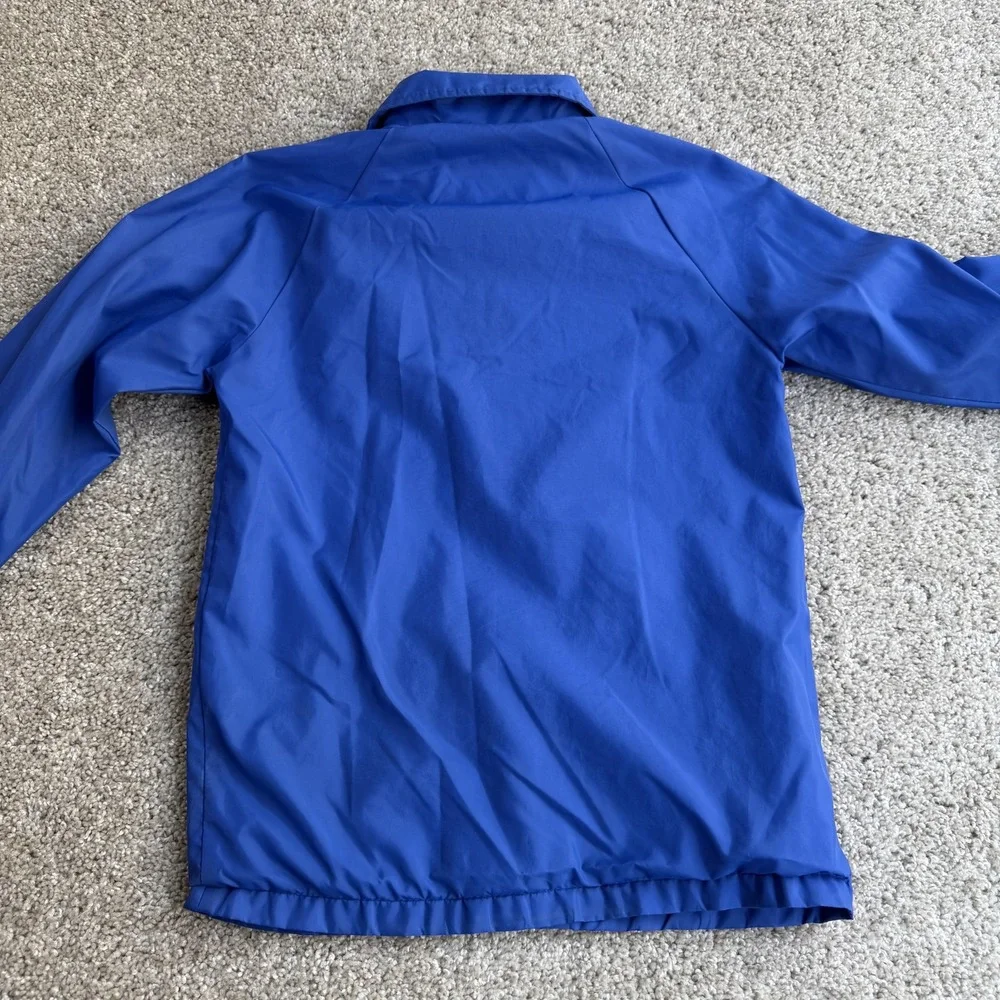 Vintage SPORTSMASTER Jacket Kids 10-12 Blue Snap Windbreaker AAA Safety Patrol